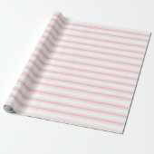 Weichrosa Streifenpapier Geschenkpapier (Ungerollt)