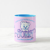 Weichrosa und blaues SORRY Tasse (Zentrum)