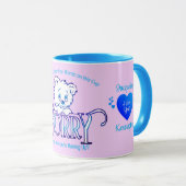 Weichrosa und blaues SORRY Tasse (VorderseiteRechts)