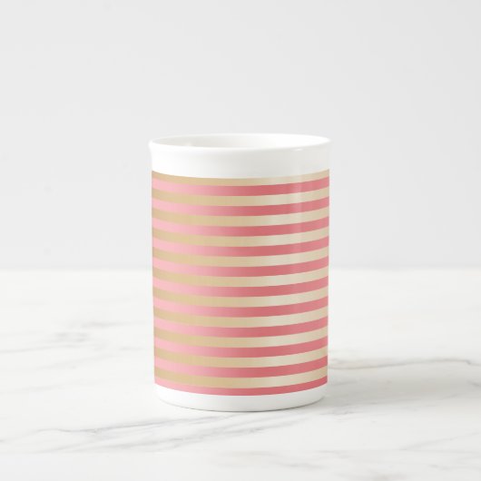 Weichrosa und goldene Traubenstreifen Porzellantasse (Vorderseite)