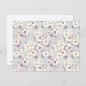 Weichrosa Wasserfarbmuster Feiertagspostkarte (Vorne/Hinten)