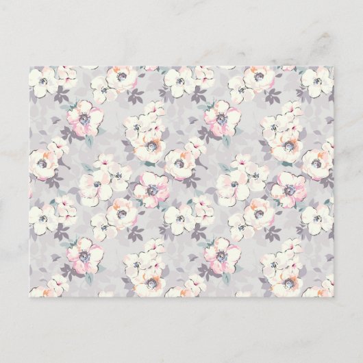 Weichrosa Wasserfarbmuster Feiertagspostkarte (Vorderseite)