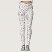 Weichrosa Wasserfarbmuster Leggings (Vorderseite)