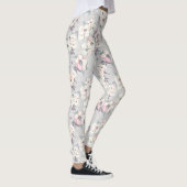 Weichrosa Wasserfarbmuster Leggings (Rechts)