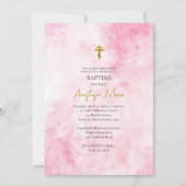 Weichrosa Wolken Orthodoxe Christliche Taufe Einladung (Vorderseite)