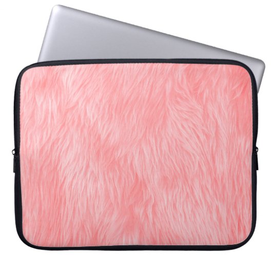 Weichrosa Wolle Fur Textur Laptopschutzhülle (Vorderseite)