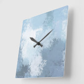 Weichschiefer Blau Abstrakt Quadratische Wanduhr (Winkel)