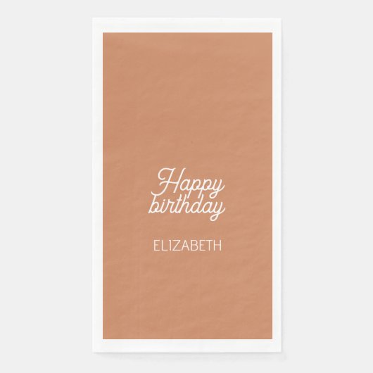 Weichschokolade Braun Geburtstag Serviette (Vorderseite)