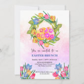 Weichteiche Ostereier und Tulpen Einladung (Vorderseite)