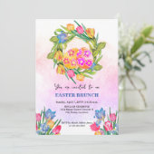 Weichteiche Ostereier und Tulpen Einladung (Stehend Vorderseite)