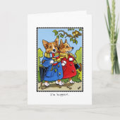 Weichteil-Corgi-Hund-Liebe nach Maß geklappt Karte (Vorderseite)