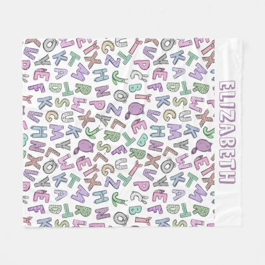 Weichteil-Doodle-Buchstaben Fleecedecke (Vorderseite (Horizontal))