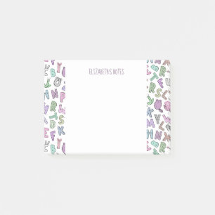 Weichteil-Doodle-Buchstaben Post-it Klebezettel