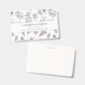 Weichteil gezogene Blüte auf rosa Doula-Abzeichen Ausweis (Vorder- & Rückseite)