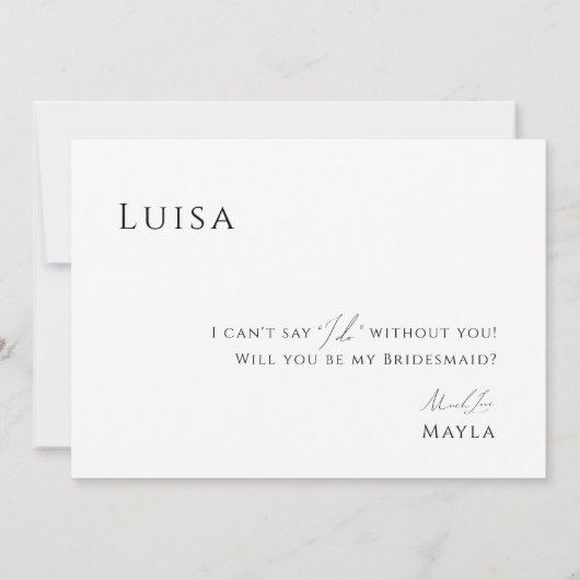 Weichteil minimale Foto Bridesmaid Vorschlag Card Einladung (Rückseite)