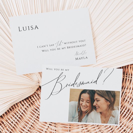Weichteil minimale Foto Bridesmaid Vorschlag Card Einladung