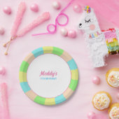 Weichteil pastellfarbenes Retro-Foto Pappteller (Party)