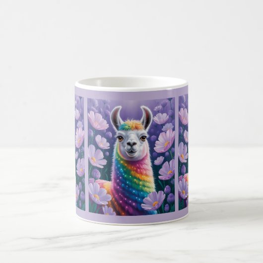 Weichteil-Regenbogen-Lama-Malerei Kaffeetasse (Mittel)
