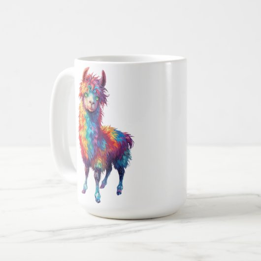 Weichteil-Regenbogen-Lama-Malerei Kaffeetasse (Vorderseite Links)