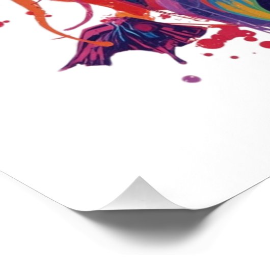 Weichteil-Regenbogen-Lama-Malerei Poster (Ecke)