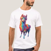 Weichteil-Regenbogen-Lama-Malerei T-Shirt (Vorderseite)