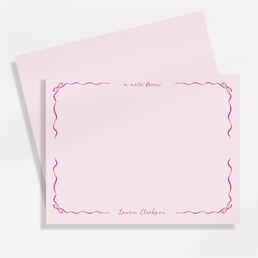 Weichteil rosa Border Note Card Mitteilungskarte