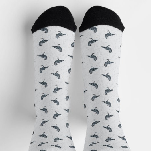 Weichteil-Schwarz-Weiß-Crow-Halloween Socken (Oben)