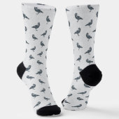 Weichteil-Schwarz-Weiß-Crow-Halloween Socken (Gewinkelt)
