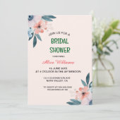 Weichteil-Wildblume-Rahmen-Brautparty Einladung (Stehend Vorderseite)