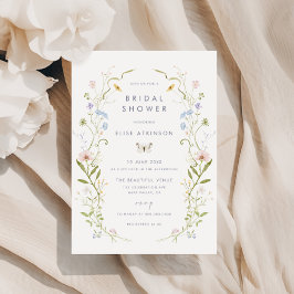 Weichteil-Wildblume-Rahmen-Brautparty Einladung