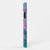 Weichteilblauer lila Glitzer Monogramm Case-Mate iPhone Hülle (Hinten/Rechts)