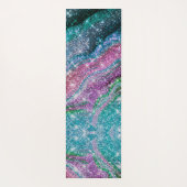 Weichteilblauer lila Glitzer Monogramm Yogamatte (Rückseite)