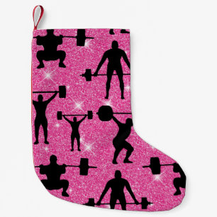 Weichteile Fitness Workout Sport Rosa Glitzer Kleiner Weihnachtsstrumpf