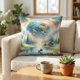 Weichteile Rainbow Earth Fantasy Scene Kissen