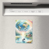 Weichteile Rainbow Earth Fantasy Scene Magnet (In Situ (Geschirrspüler))