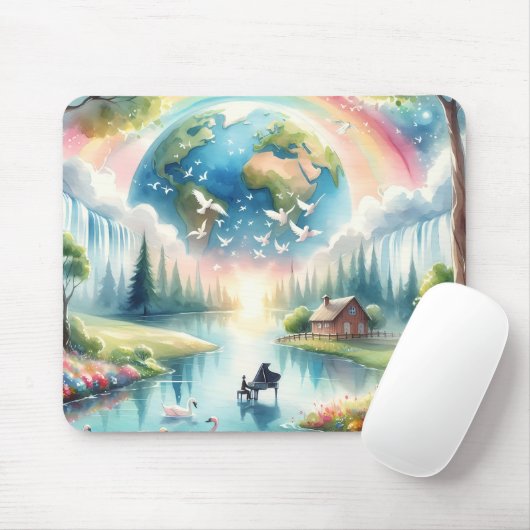 Weichteile Rainbow Earth Fantasy Scene Mousepad (Mit Mouse)