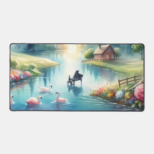 Weichteile Rainbow Earth Fantasy Scene Schreibtischunterlage (Vorderseite)