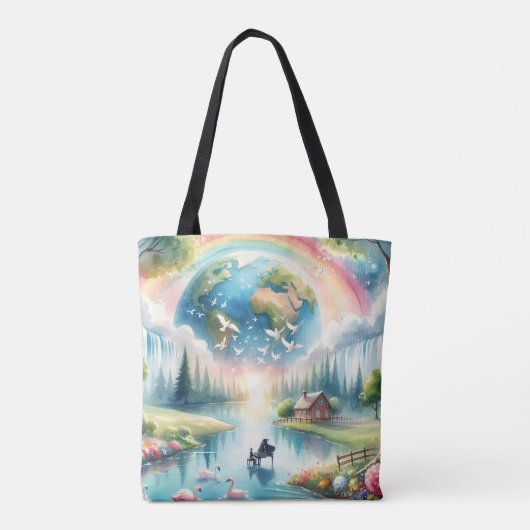 Weichteile Rainbow Earth Fantasy Scene Tasche (Rückseite)