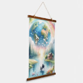 Weichteile Rainbow Earth Fantasy Scene Wandteppich Mit Holzrahmen (Gewinkelt)