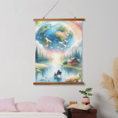 Weichteile Rainbow Earth Fantasy Scene Wandteppich Mit Holzrahmen (Schlafzimmer)