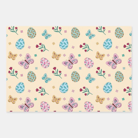 Weichteileier, Schmetterling und Blumenkohl Geschenkpapier Set (Vorderseite 3)