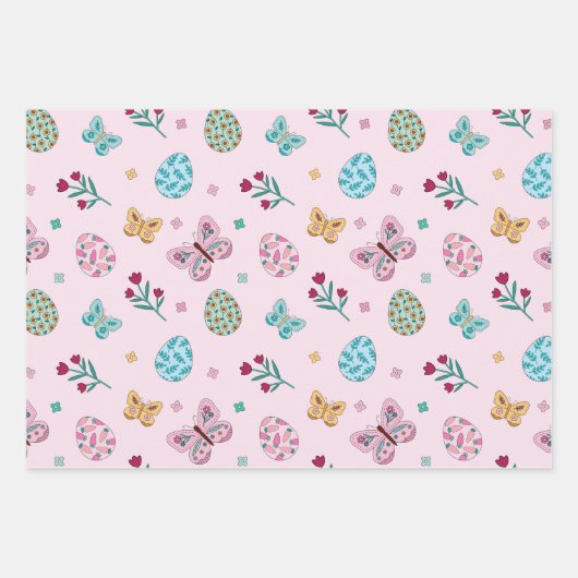 Weichteileier, Schmetterling und Blumenkohl Geschenkpapier Set (Vorderseite)