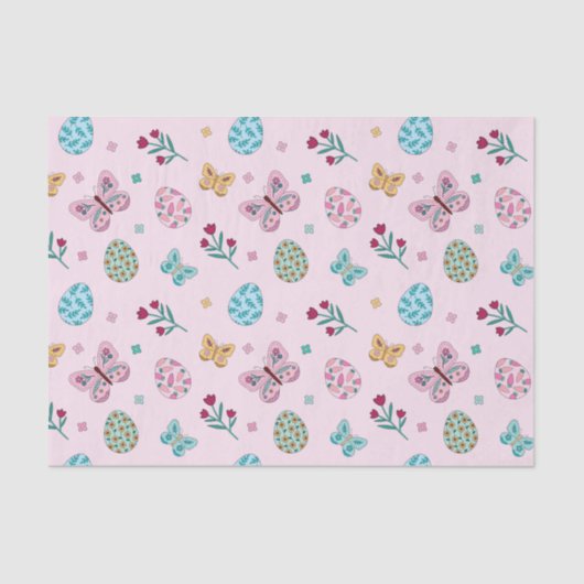 Weichteileier, Schmetterling und Blumenkohl Seidenpapier (Vorderseite)