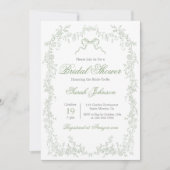 Weichteilgrünes Brautparty Einladung (Vorderseite)
