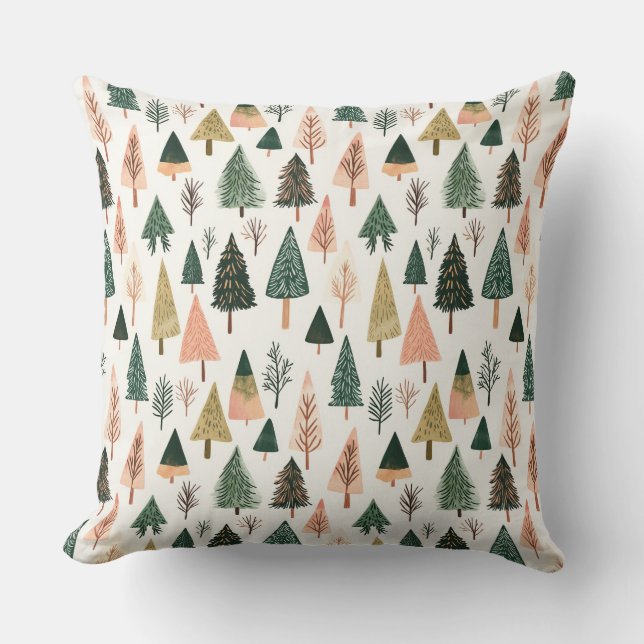 Weichteilige botanische Urlaubsmuster Kissen (Vorderseite)