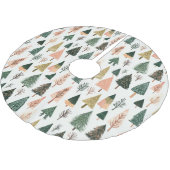 Weichteilige botanische Urlaubsmuster Polyester Weihnachtsbaumdecke (Schrägansicht)