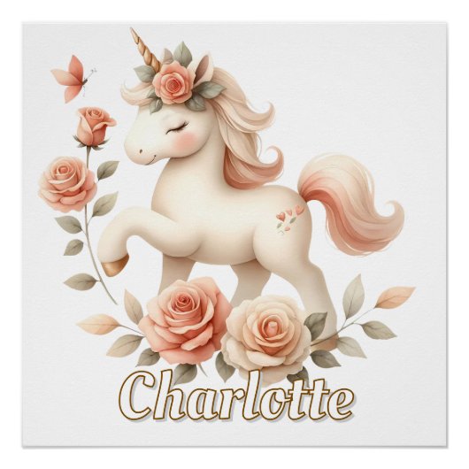 Weichteilige Pastelltöne mit Rose Poster (Vorderseite)