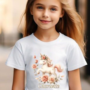 Weichteilige Pastelltöne mit Rose T-Shirt