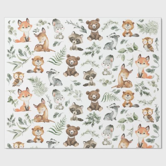 Weichteilige Waldtiere gefährden Grünflächen Geschenkpapier (Flach)