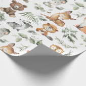 Weichteilige Waldtiere gefährden Grünflächen Geschenkpapier (Ecke)